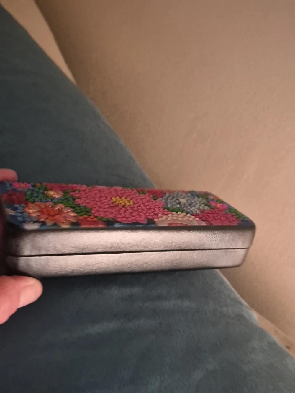 Floral Diamond Embellished Eyeglass Case - Pink & Multicolor